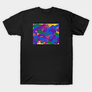 Gay Pride Abstract Textural Layered Paint T-Shirt